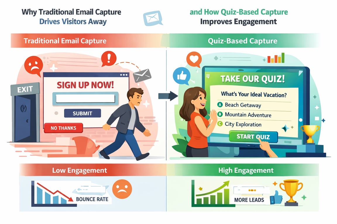Why Traditional Email Capture Drives Visitors Away and How Quiz-Based Capture Improves Engagement